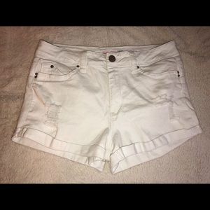 White jean shorts